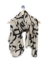 RIBBON SCARF - white blk